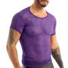 Mens Blouses Mesh Fishnet Short Sleeve Sheer Tank Top T-shirt Vest Tee