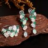 New Design Fancy Opal Emerald Jewelry Set Natural Gemstone 925 Sterling Silver Ring Clasp Earring Women Nice Gift