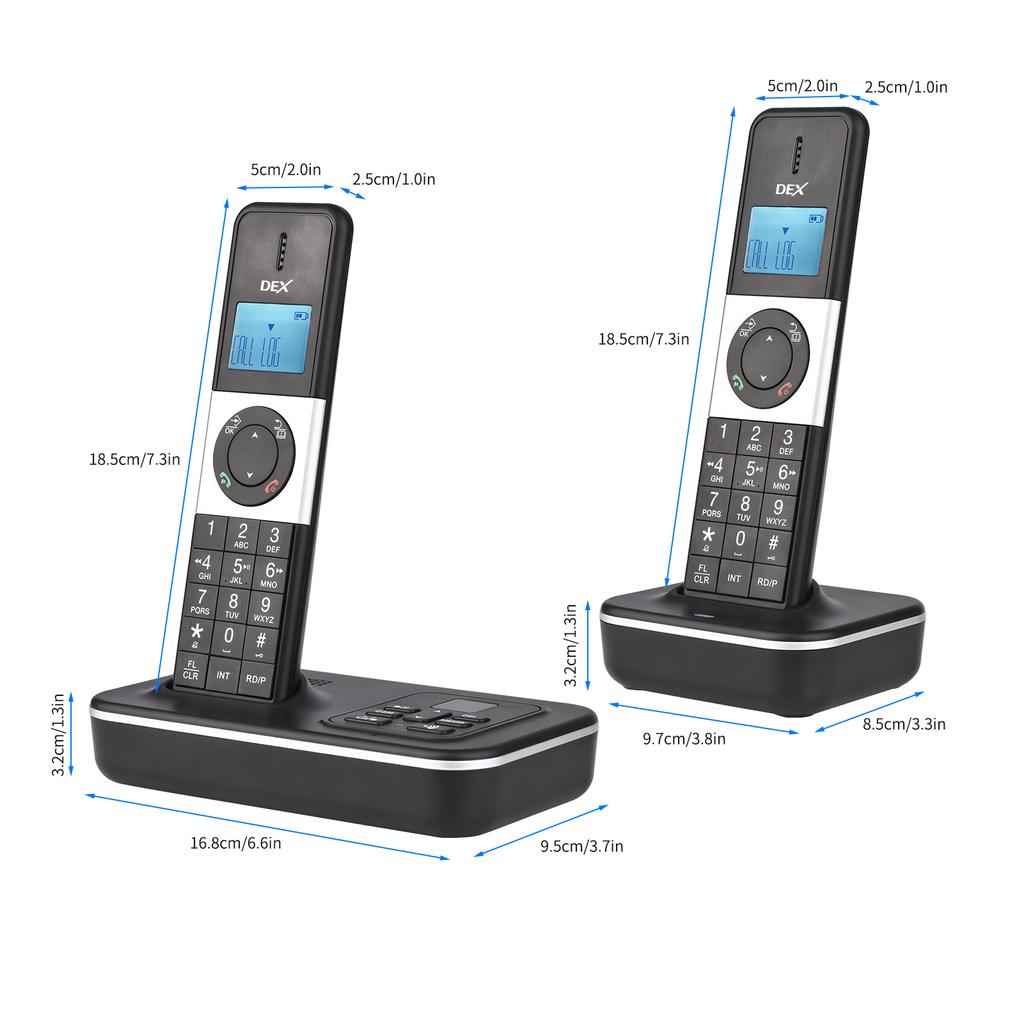 BISOFICE D1002 TAM T 3 Handset Cordless Phone with Answering Machine Caller ID Call Waiting 1.6 inch LCD 3 Lines Screen