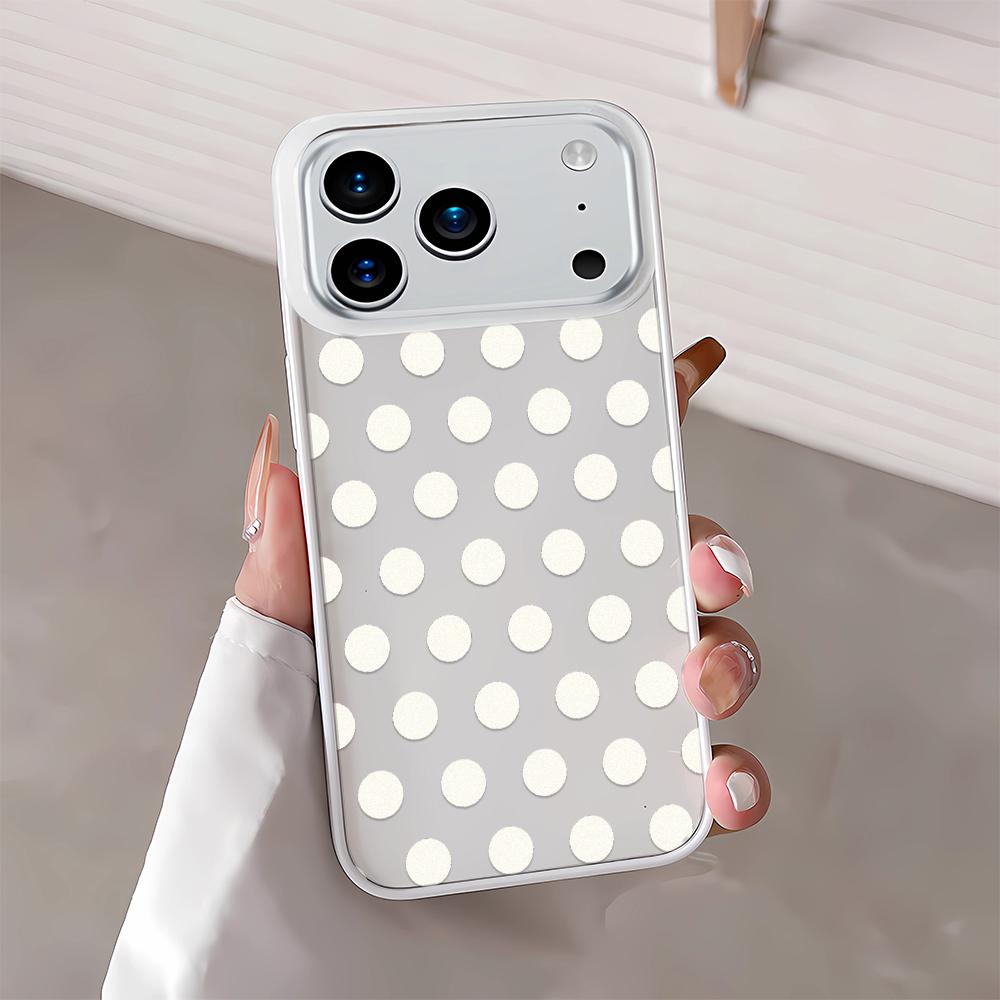 Simple Polka Dots With Small Dots Phone Case For Iphone 17 Air 16 15 14 11 13 12 Pro Max Lightweight Trendy Protective Cover