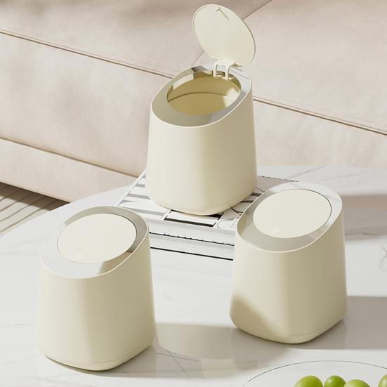 Удобный настольный мусорный бак большой емкости для хранения в чистоте, утолщенный мусорный бак с крышкой, настольная мусорная корзина для бытовых вещей