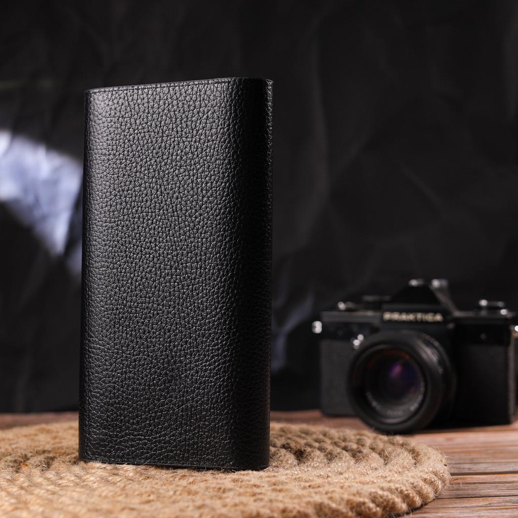 Функциональный Женский кошелек из натуральной кожи CANPELLINI Wallet 21662 Черный