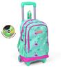 Школьный рюкзак с тремя отделениями Coral High Kids, водно-зеленый, неоновый, розовый, с рисунком фламинго, 23131