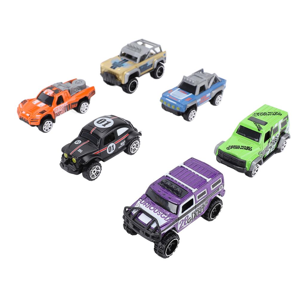6pcs Mini Car Model Collectible Alloy Pull Back Car Play Vehicle Set for Children Over 3 Years Old