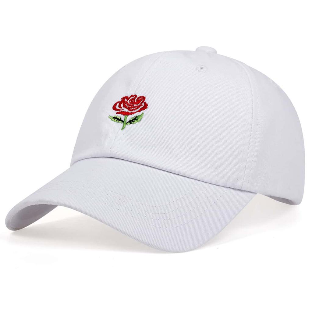 Unisex Rose Embroidery Baseball Caps Spring and Autumn Outdoor Adjustable Casual Hats Sunscreen Hat