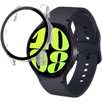 Чехол совместимый с Samsung Galaxy Watch 6 44mm - Жесткая защита прозрачный чехол экран из закаленного стекла Phonillico®