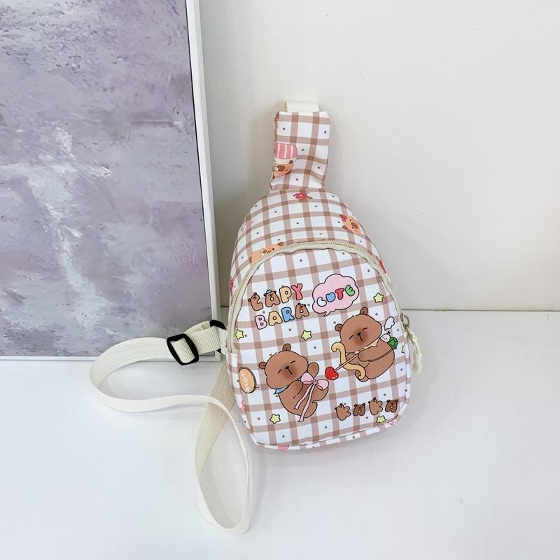 Capybara Pattern Animal Kids Single Shoulder Crossbody Chest Bag For Preschool