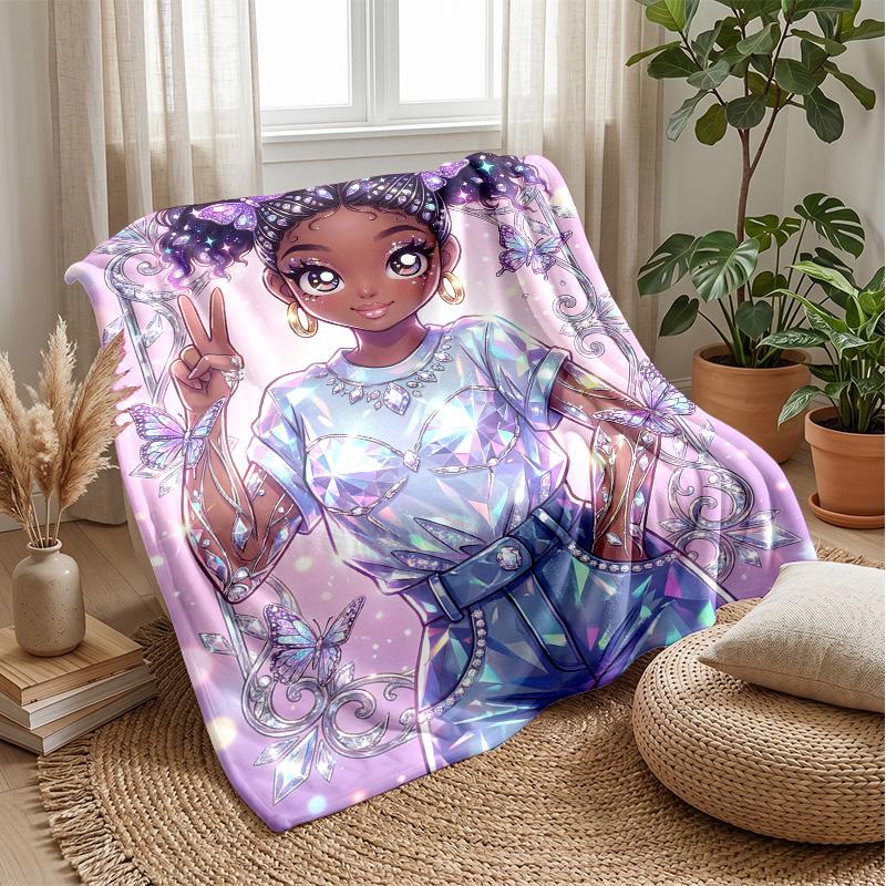Butterfly Dreams in Pastel blanket Personalized Name Flannel Blanket Soft Cozy Plush Throw for Sofa Bed Lightweight Home Decor