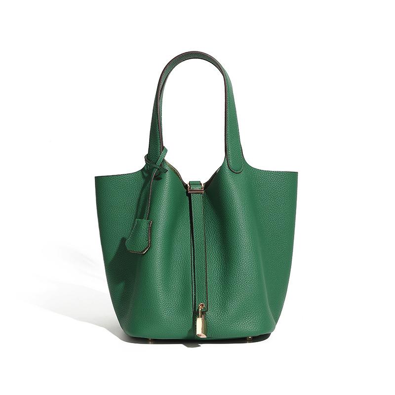 Сумка-ведро из натуральной кожи, нишевая, высококлассная, изысканная, ручной работы, для женщин