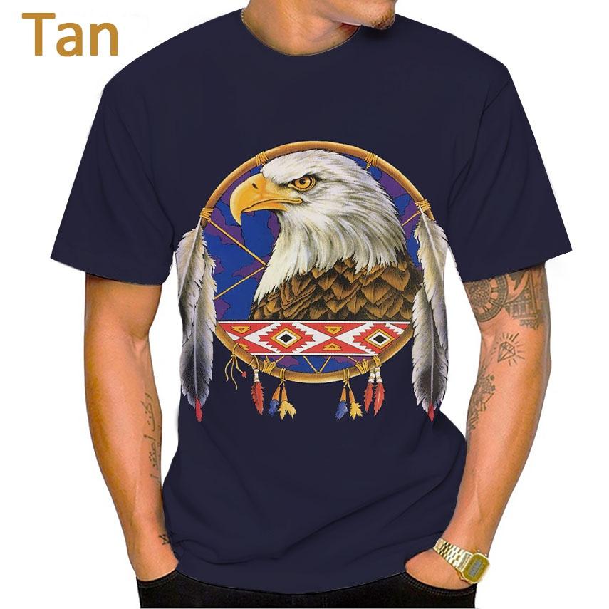Новая футболка с коротким рукавом с принтом орла 3D, повседневная футболка с принтом животных орла в стиле хип-хоп и рок, креативная футболка с круглым вырезом