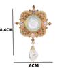 Female Fashion Vintage White Pearl Crystal Flower Brooches For Women Luxury Gold Color Stone Alloy Plant Brooch Safety Pins