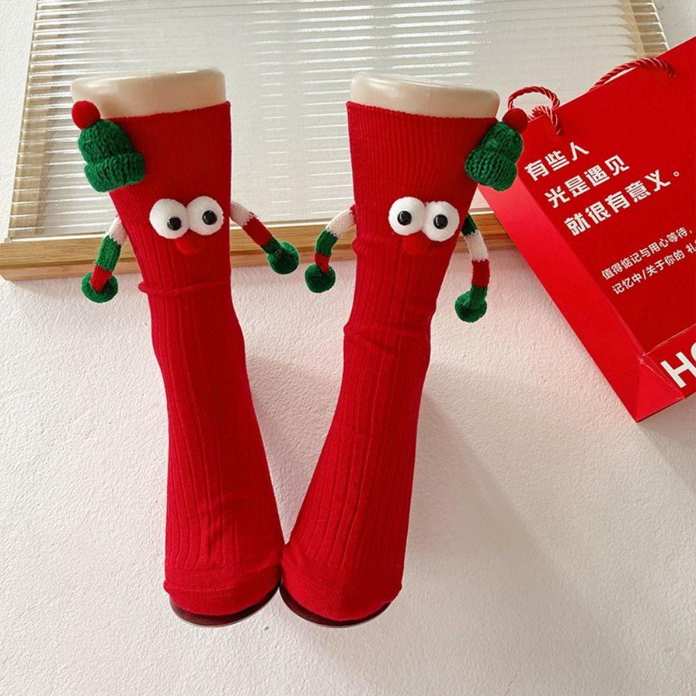 Novelty 3D Designs Christmas Socks Cartoon Cute Cartoon Socks Big Eyes Middle Tube Socks Students