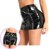 Женские блестящие кожаные короткие юбки-карандаш на молнии из ПВХ