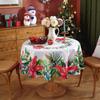 Рождественская елка Санта Красная Круглая Скатерть Водонепроницаемая Праздничные Обеденные Украшения для Дома