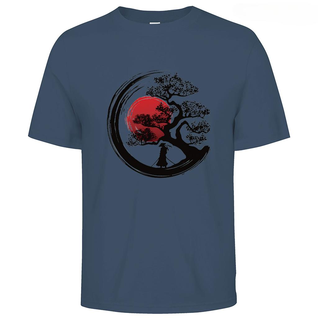 Мужская популярная летняя хлопковая футболка с принтом японского самурая, мужской и женский повседневный топ в японском стиле