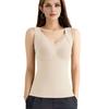 Sleeveless Thermal Shirts for Women Fleece Lined V Neck Tank Top High Stretch Padded Camisole Tops Winter Warm Base Layer