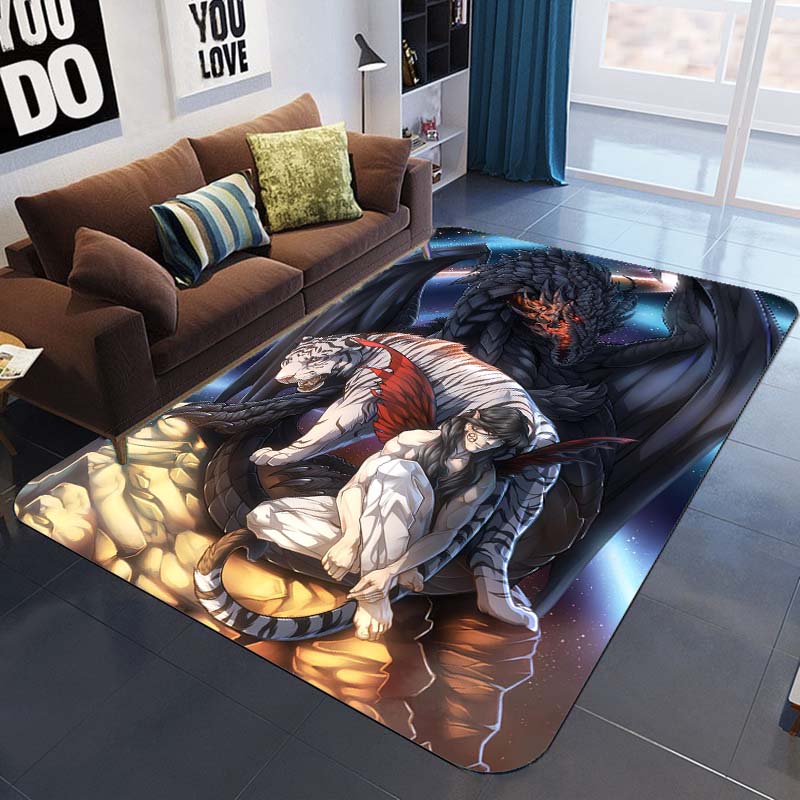 Коврики с 3D мультяшным рисунком дракона, психоделические драконы, Радужные ковры с мандалой, детский игровой коврик, нескользящий прямоугольный ковер