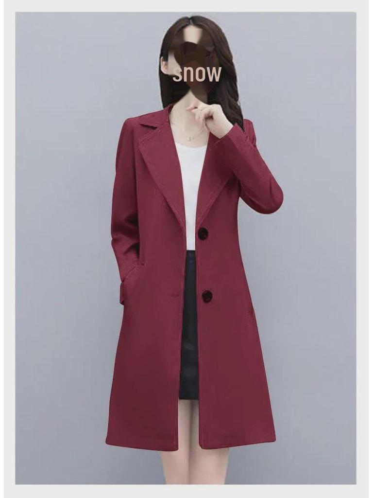 Женская ветровка средней длины в британском стиле весна/осень 2024 г.: Шикарная, высококачественная, модная свободная куртка в корейском стиле.