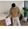 Men's Retro Korean Half-Zip Lapel Sweater - Loose Fit, Autumn/Winter Style Casual Trend