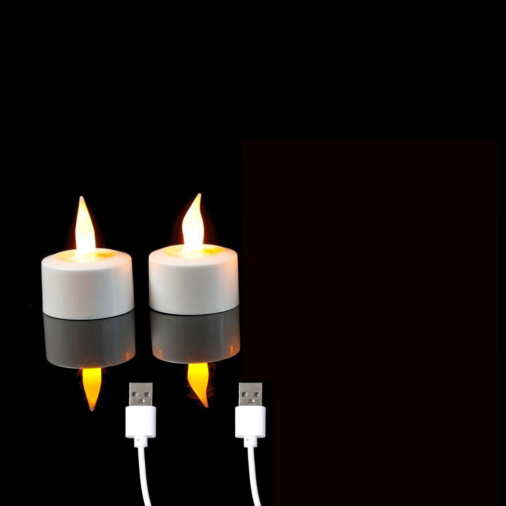 2/3/4/5 Pieces Rechargeable Decorative Tealights With USB Charge,Flameless LED Birthday Candles For Room Decoration