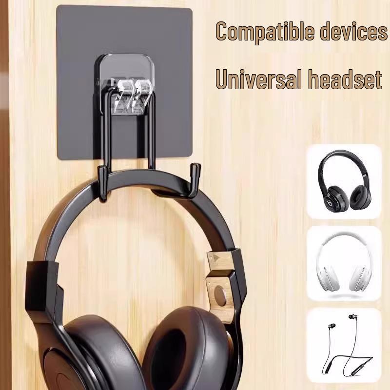 Punch-Free Headphone Wall Mount - Non-Slip Headset Hook for Dorms