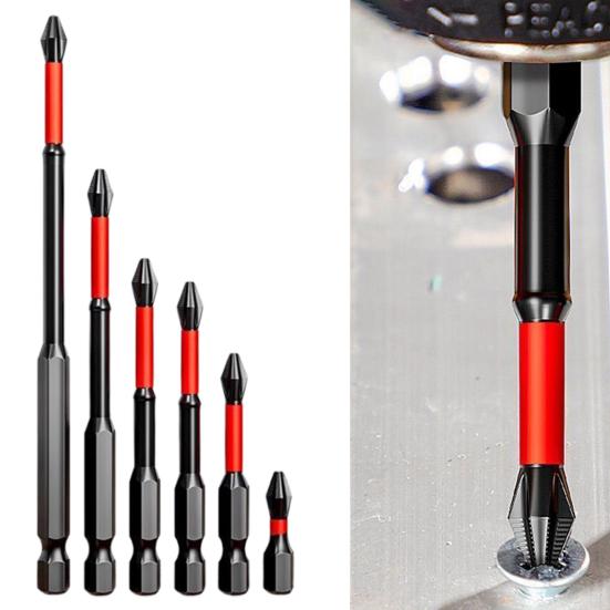 6 шт. высокомагнитных сверл для отверток, противоскользящие электрические сверла для отверток, набор из 6 штук, шестигранный хвостовик 1/4 дюйма, сталь, магнитная, 25, 50, 65, 70, 90, 150 мм