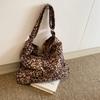 Canvas Magnetic Buckle Leopard Print Zebra Large Capacity Bucket Shoulder Bag New Fashion Versatile Totebag
