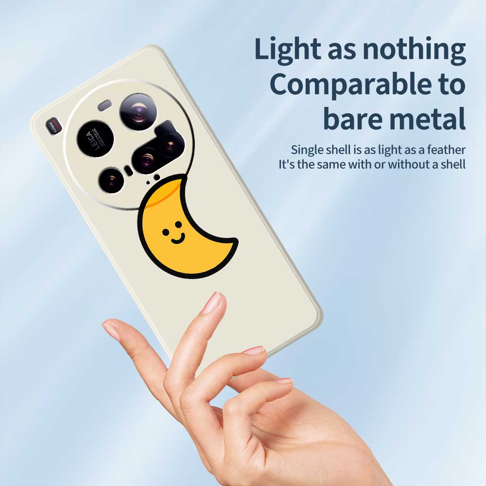 For Xiaomi 15 Ultra Case Yellow Moon Pattern Printing Straight Edge TPU Phone Back Cover