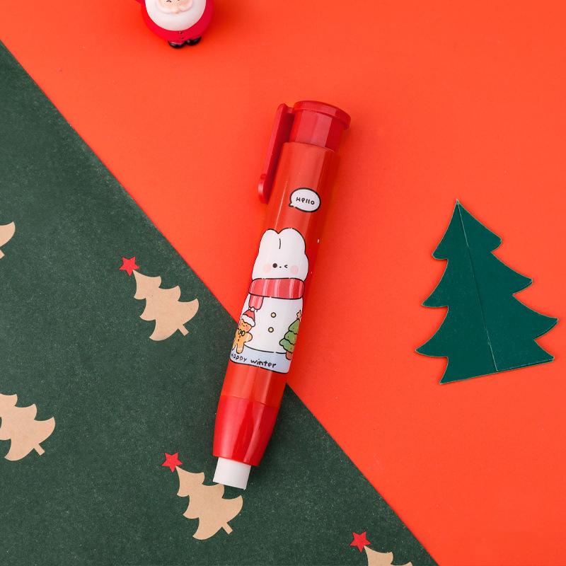 Kawaii Рождество Нажимной ластик Милый Письменный Рисунок Карандаш Ластики Студенческие Канцелярские Товары Детские Подарки Школьные Канцелярские Принадлежности