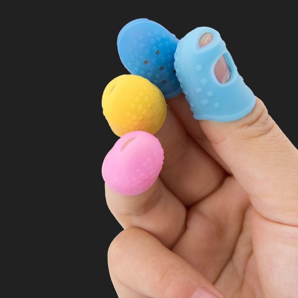4pcs/set Non-Slip Silicone Finger Guards Rubber Thimble Guitar Fingertip Protectors   Unisex