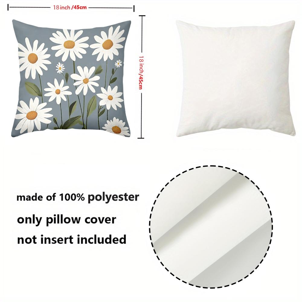 1 Pieces Boho Daisy Floral Throw Pillow Covers Farmhouse Decor Pattern Cushion Cover Suitable For Sofa Bedroom Car Pillow Cover