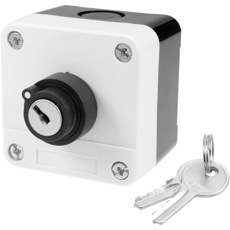 sourcing map Push Button Switch Station Keys Lock Station Selection Switch 2 Positions, 380 V 10(6) a