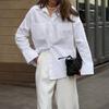 Элегантная пуговичная однотонная рубашка-кардиган с длинным рукавом женская 2025 осень-зима