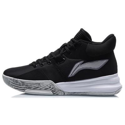 Li Ning Удобная амортизация Нескользящие Износостойкие Легкие Средневысокие Баскетбольные кроссовки Мужские Черные ABPQ039-7