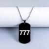 Счастливое число семь в стиле хип-хоп, черная подвеска из нержавеющей стали 777, ожерелье с биркой, ювелирные изделия