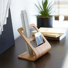 Desktop Coffee Table Storage Rack Home Living Room Multifunctional Remote Control Rack Universal Curved Wood Bracket Remote rack