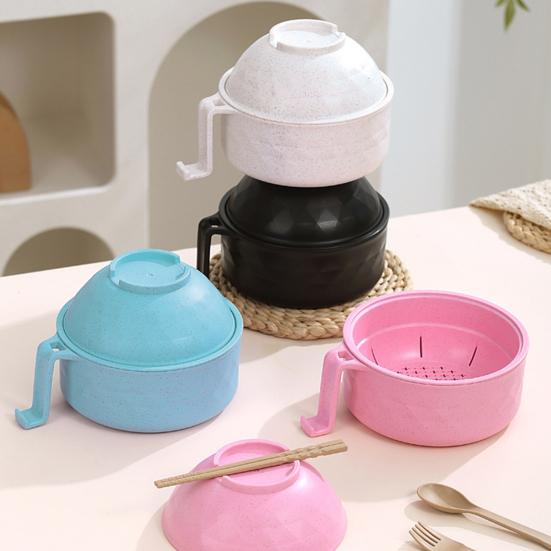 Набор посуды для приготовления рамена с ручками, ложкой. Быстрый прибор для приготовления рамена для студенческого общежития. Портативный горшок для рамена без BPA.