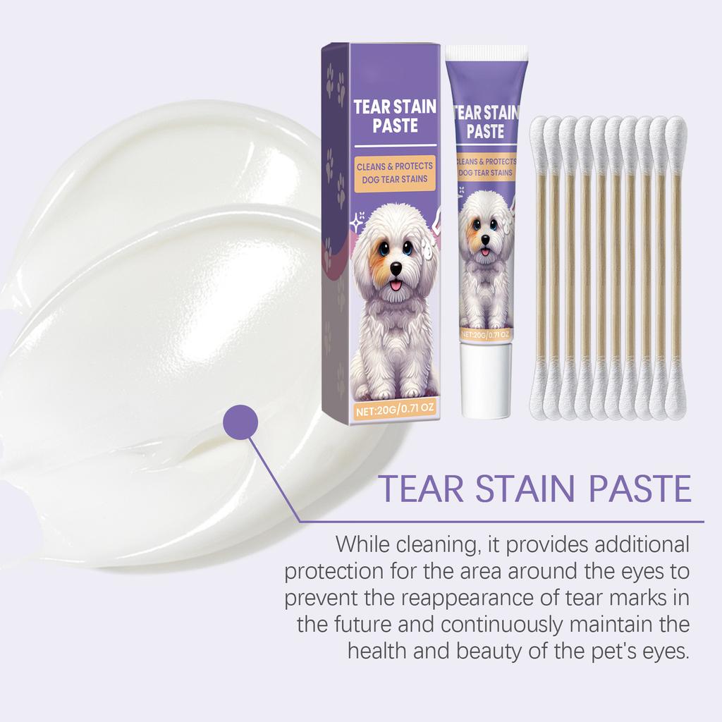 Крем для глаз от пятен от слез у собак Питательный крем от пятен от слез у домашних животных Линия для удаления пятен от слез у собак Длинношерстная собака