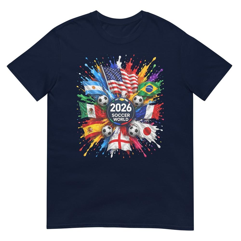 2026 Soccer World Usa Flag Burst Fan Tee TShirt