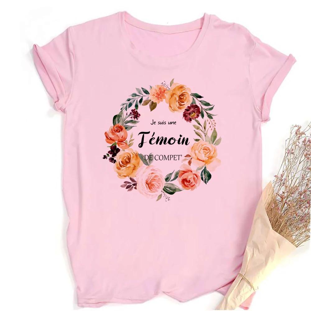 Футболка с цветочным принтом Temoin, футболка для девичника, одежда для свидетелей на свадьбе, топ для подружек невесты, свадебный наряд, футболка