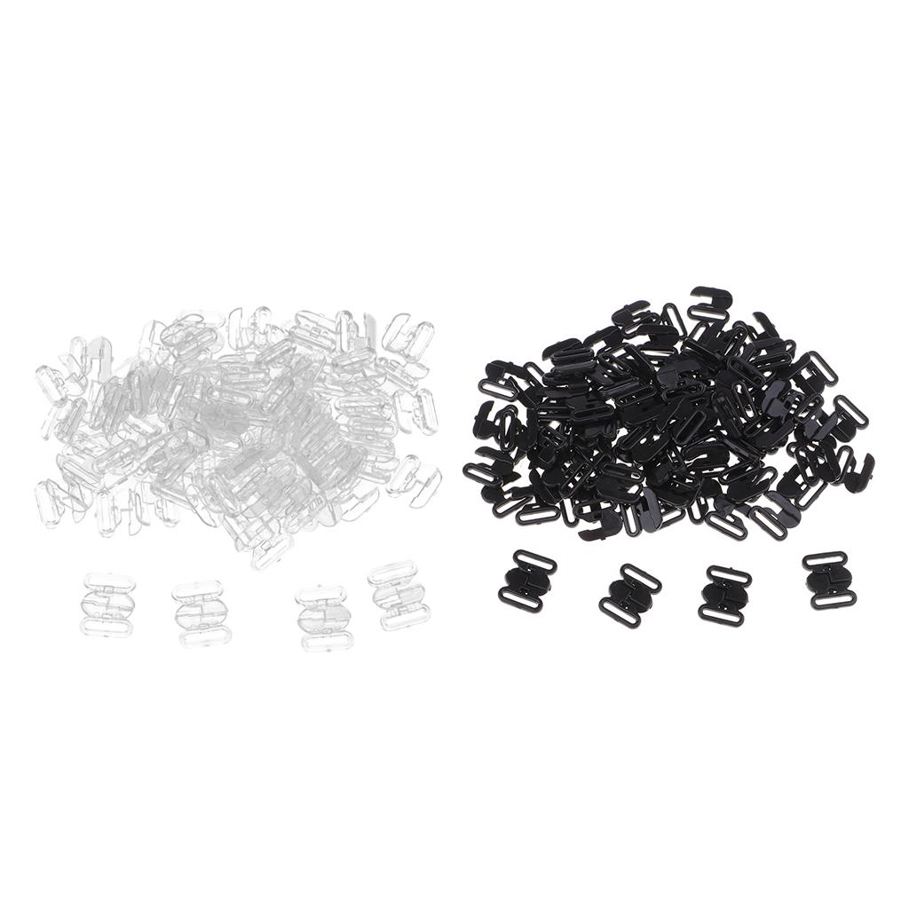 50 комплектов пластиковых ремней для бюстгальтеров, слайдер, крючок, зажимы для пряжек для нижнего белья, 10 мм