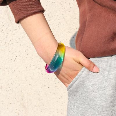 Необычный Модный C-образный Акриловый элегантный Преувеличенный Персонализированный Цвет Ретро Толстый Браслет Ювелирные Изделия Аксессуары