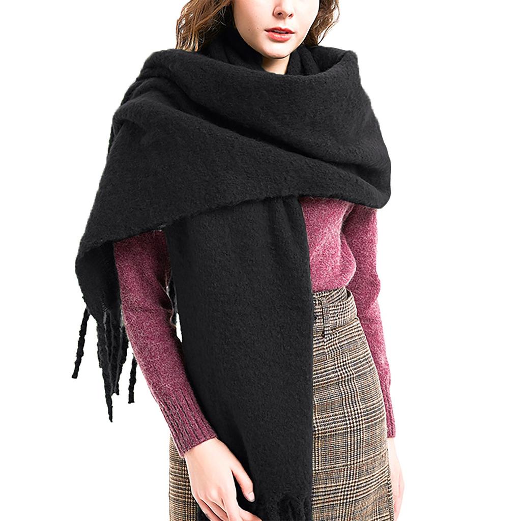 Women's And Winter Christmas Fashion Warm Casual Solid Color Long Scarf