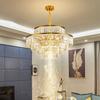 Luxury Living Room Gold Metal Led Pendant Lights Crystal Round Pendant Lamp Led Hanging Lamp Indoor Lighting Fixtures