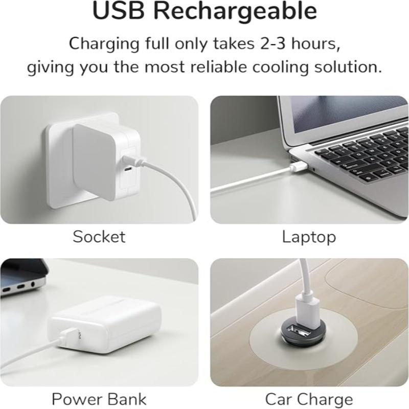 USB Mini Fan Handheld Personal Fan Rechargeable Battery Operated Cooling Fan Portable 3-Speed Macaro