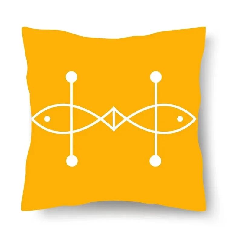 Дом Гостиная Диван Розовый Облако Голубой Рыба Принт Узор Наволочка Декоративная Подушка для Спальни