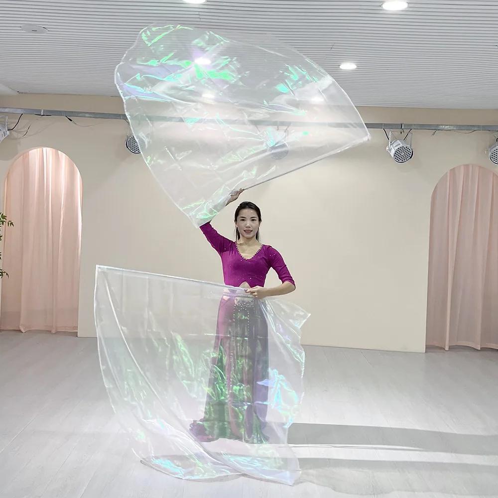 140x140cm Gold White Purple Games Props Supplies Butterfly Wings Belly Dance Belt Dance Props Praise Flag Double Flag