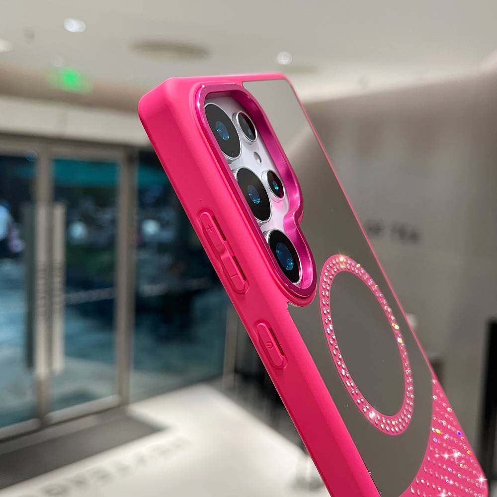 Зеркальный чехол для Samsung Galaxy A25 5G/ A35/ A55/A32/A26/A36/A56 MagSafe Magnetic Wireless Charger Fashion Makeup Candy Color Glitter Phone Cover