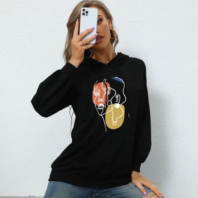 Весна и осень с принтом букв, модный и повседневный, с воротником-стойкой, бархатный, с капюшоном, свободный свитер для студенток, европейские товары