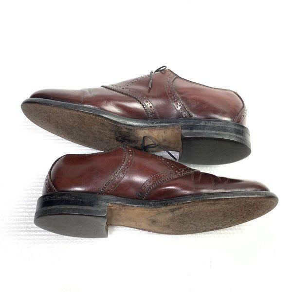 США/Винтаж/Неизвестный производитель/Goodyear Welt Оксфорды-броги Цельнокроеные/8.5 D/B/25.5-26.5см/Красно-коричневые/(ИСПОЛЬЗОВАЛ)